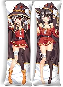 Megumin Konosuba Anime Body Pillowcase Girl Dakimakura Pillow Cover Body Pillow Cover Peach Skin 47 by 16 in