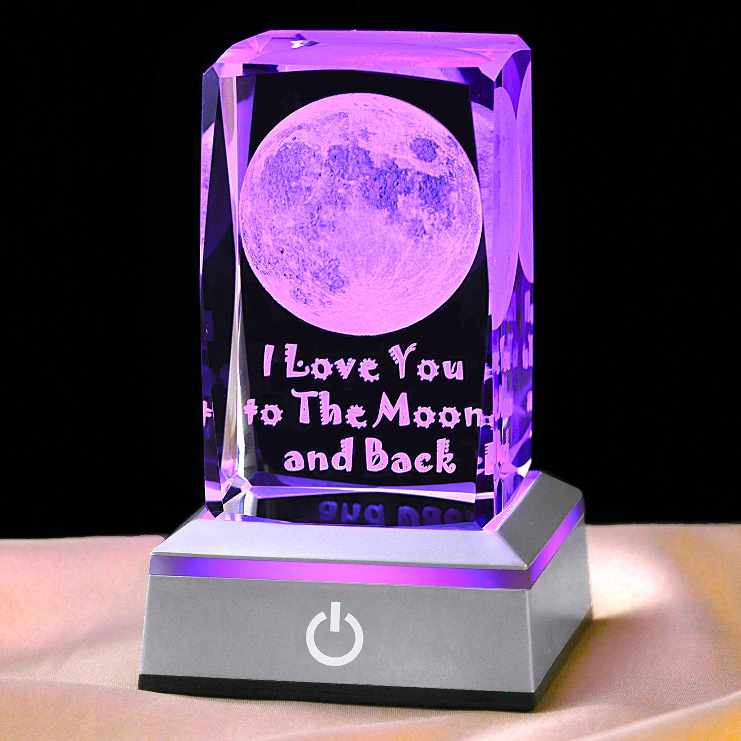 hochance 3D Moon Crystal Night Lamp with Adjustable LED Multicolor Lights for Girlfriend, Wife - Valentine's Day, Anniversary,Birthday Presents, Christmas Gifts for Her