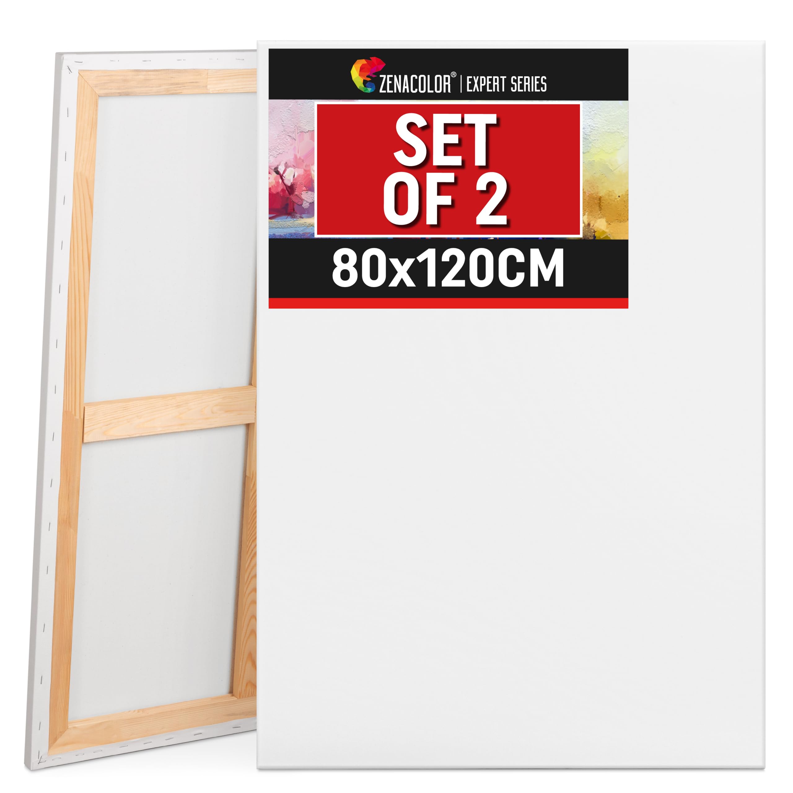 Zenacolor Painting Canvas 80x120 - Zestaw 2 obrazów na płótnie bezkwasowym - Wszystkie rodzaje malarstwa na płótnie