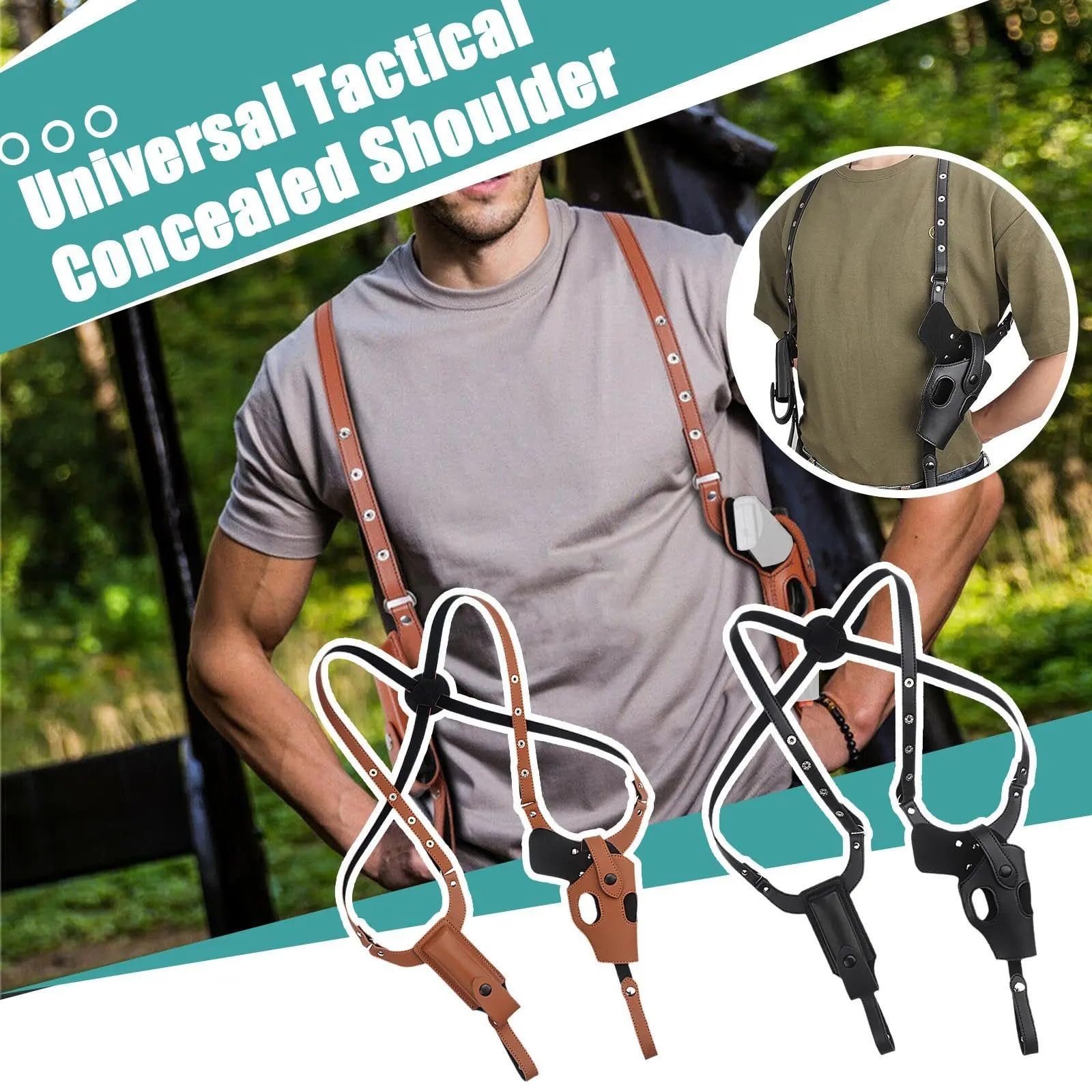 ACEXIER Tattica Nascosta Pistola Fondina Militare Pelle Spalla Ascella Pistola Pistola Portare Sacchetto per G17 19 Accesso alla Caccia