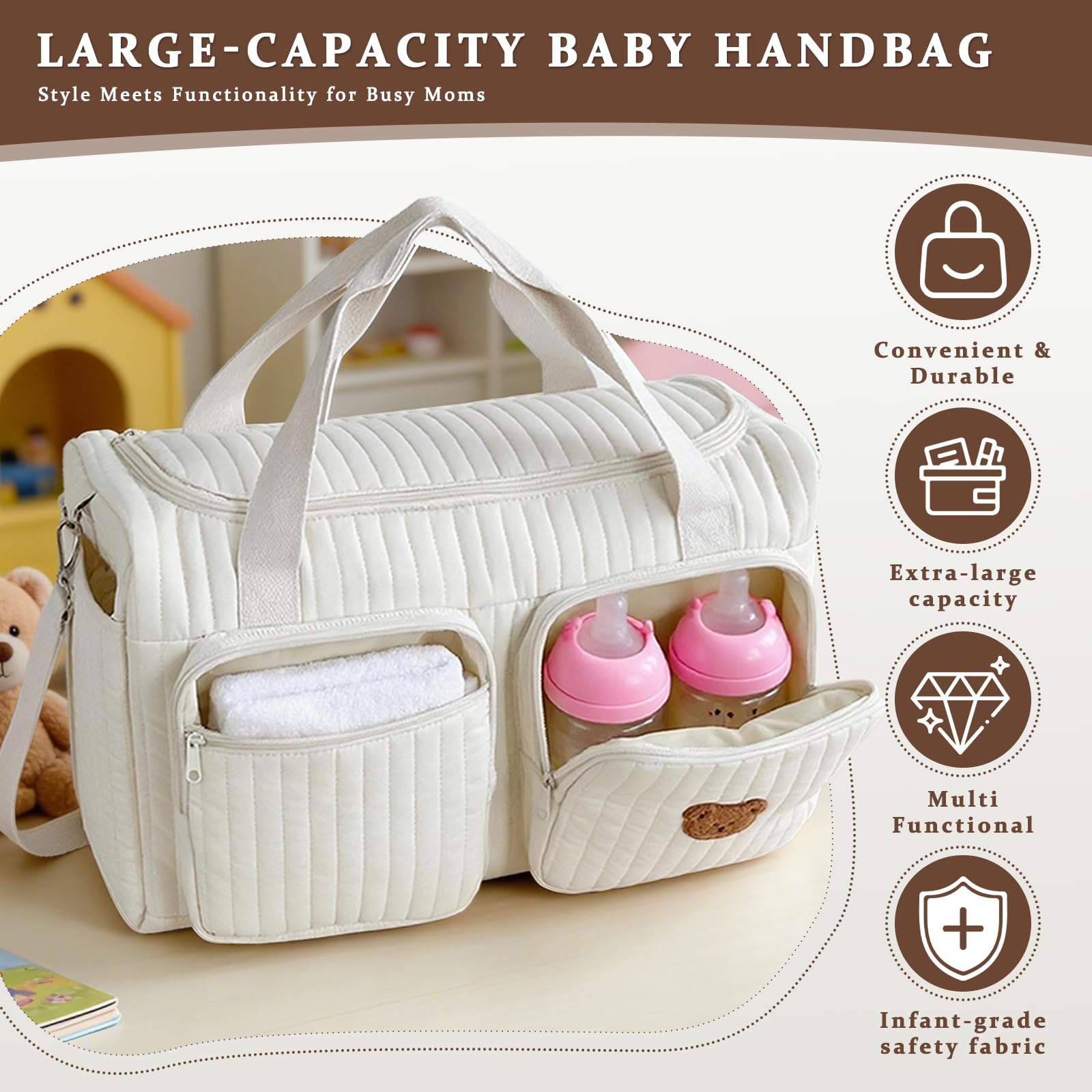 Sac à Langer Fourre Tout pour Maman: Sac de Maternité pour Bébé - pour la Maternité et le Changement de Bébé pour l'hôpital et le Week-end