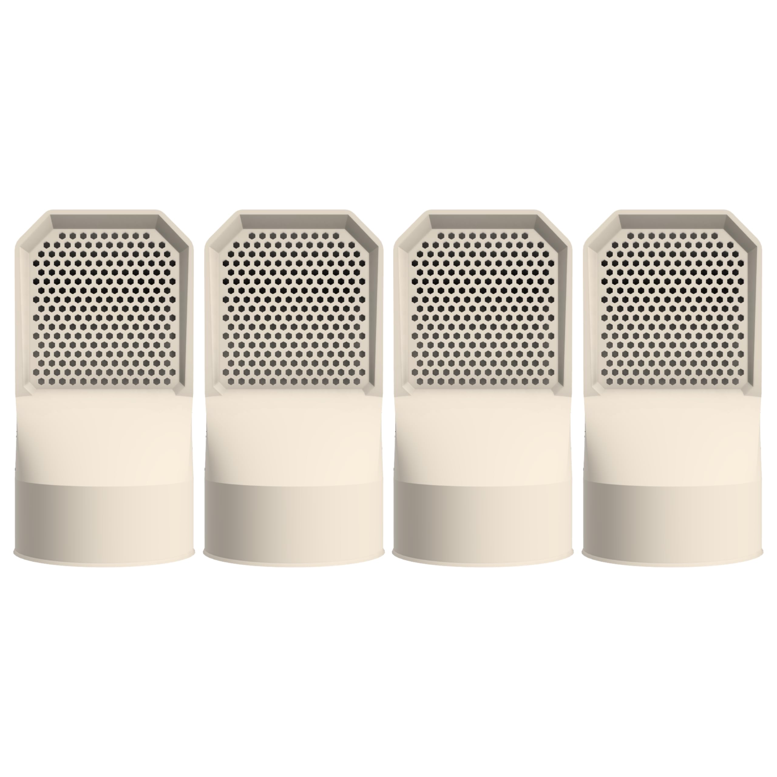 Sanitär Entlüftungsgitter leer Ø 100mm (4 Stück) - Lüftungsgitter PVC Feuchtigkeitsabweisend Schädlingsbekämpfung für Keller, Keller und Außenbereich (Beige)