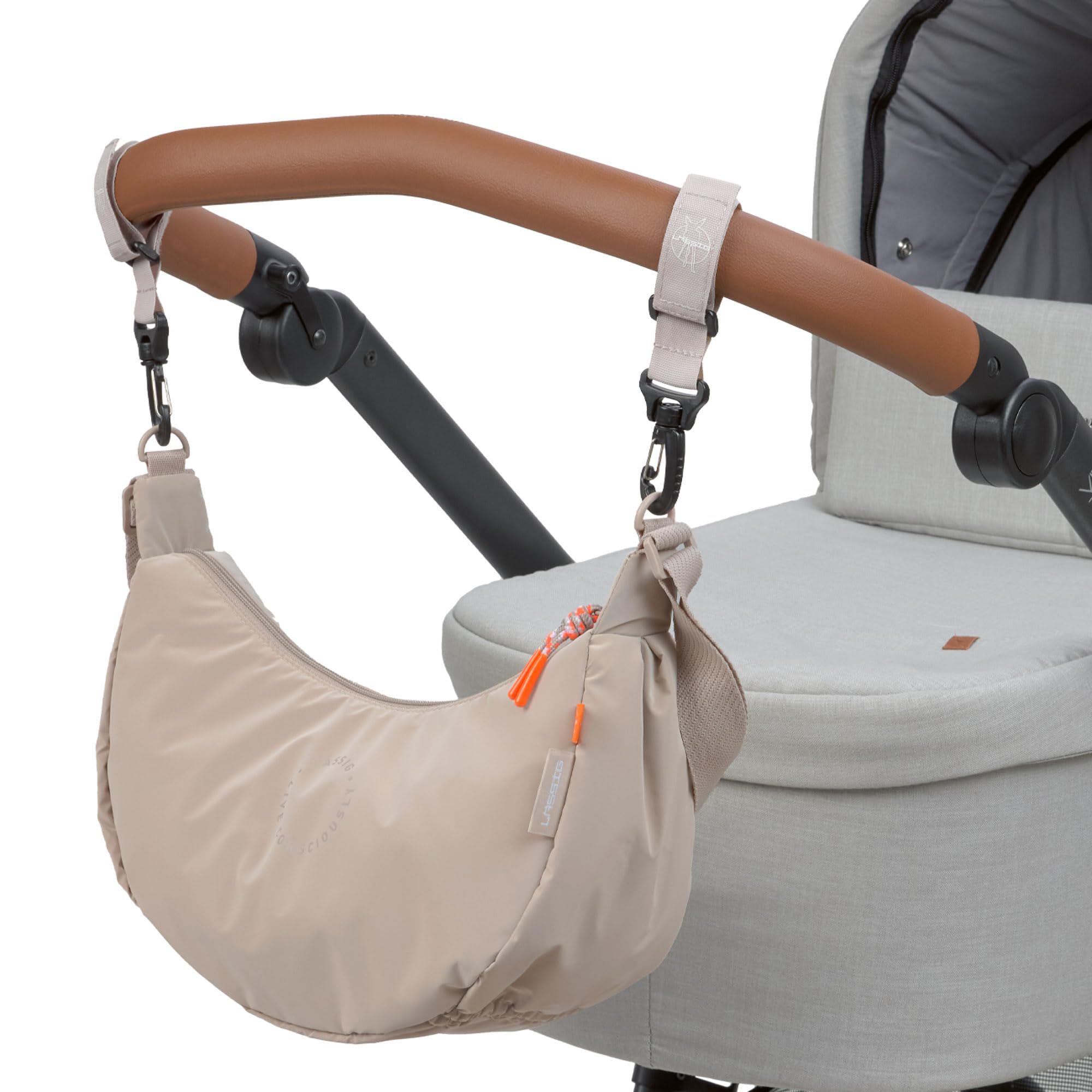LÄSSIG Torba do przewijania z zaczepem do wózka/Stretch Up Bum Bag beżowa