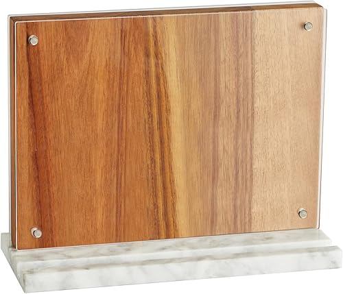 EVERBBKING Bloque de cuchillos de madera con base de mármol, soporte multifuncional para exhibición de cuchillos