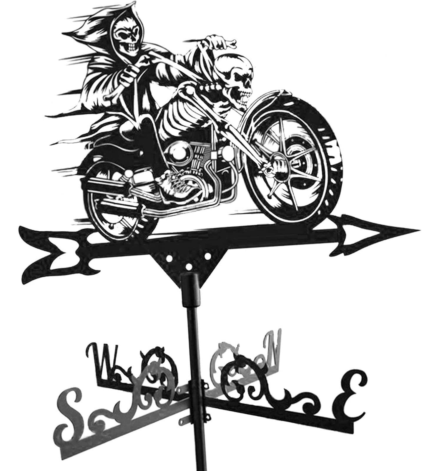 Zwierzę / męska wiatrowskaz z ornamentem, wskaźnik kierunku wiatru ze stali nierdzewnej, do użytku w gospodarstwie, szpikulec ogrodowy, wiatrowskaz wiejski, wiatrowskaz ogrodowy, 15 stylów (Żniwiarz)