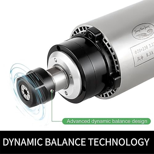 Miniatura 3 de Kits de motor de husillo CNC, 220V 2.2KW 80mm de husillo refrigerado por aire, motor CNC de husillo CNC + 2.2KW VFD+80mm montaje de abrazadera + kit