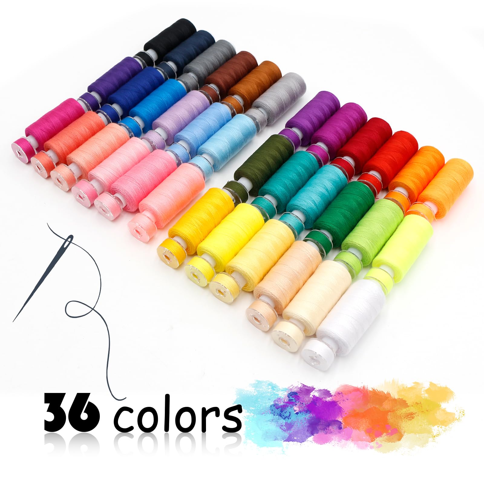 72pcs Sewing Thread Kit - 36 Colors Polyester -4