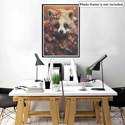 Miniatura 2 de Yomiie Kits de arte de diamantes 5D para adultos, pintura de diamante de oso pequeño, arte de animales, flores, kit de taladro redondo completo,