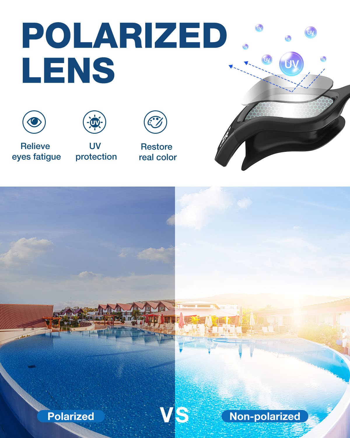 ZIONOR G1 Polarizzati Mirror Occhiali da Nuoto Unisex Adulto Uomo Donna Anti Foglia 100% Anti UV Immersione Occhiali
