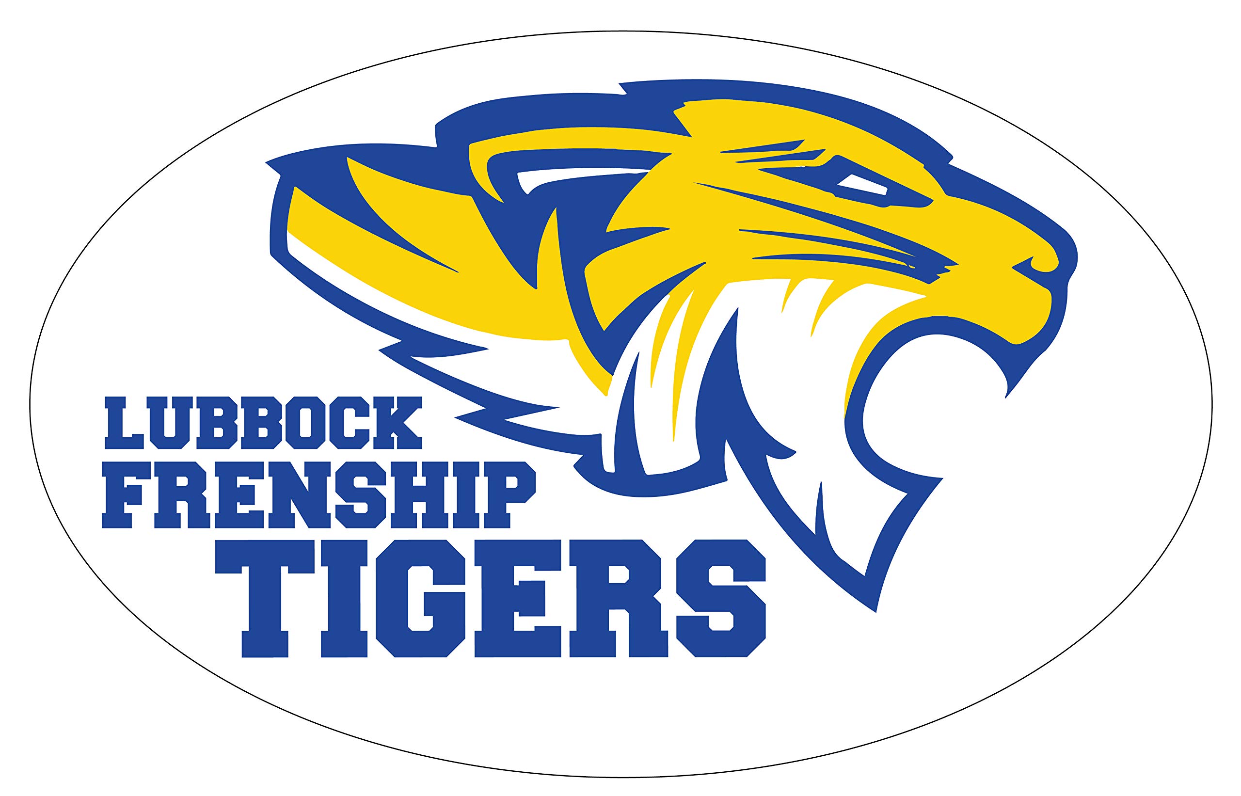 R and R Imports, Inc Lubbock Frenship High School Tigers Wolfforth Texas Sports Team 9” x 14” Jumbo Oval Mascot Magnet