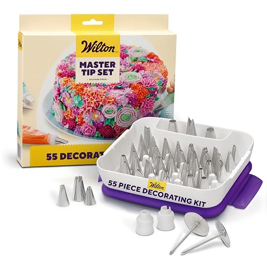 Wilton Piping Tip Set for Cake & Cupcake Decorating, 55-Piece with Carrying Case