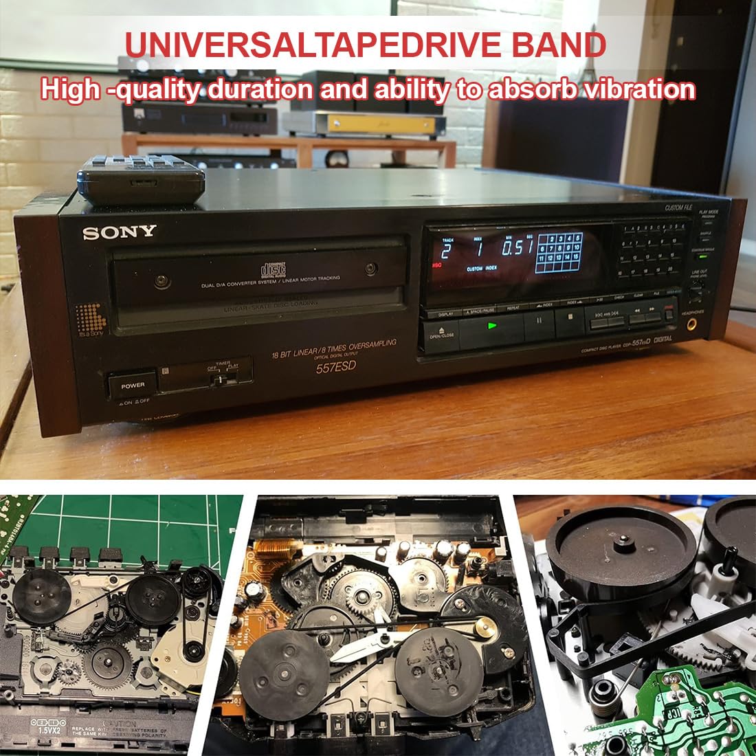 Ceinture Cassette Tape Universelle, 28 Pièces Noires pour Réparation Enregistreur Baladeur Lecteur DVD CD-ROM