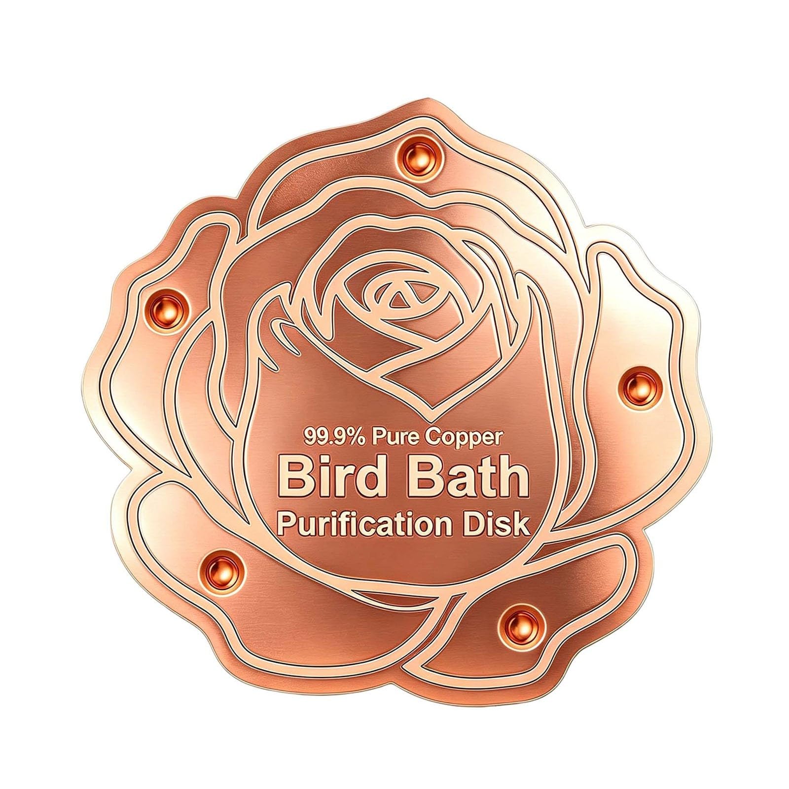 Pure Copper Bird Bath Purification Disc, 99.99% High Purity Cleaning Disc, 0.7mm Thick Four-Point Support, Physical Water Purifier, Weatherproof For Outdoor Birdbaths, Safe For Birds (H) — image 1