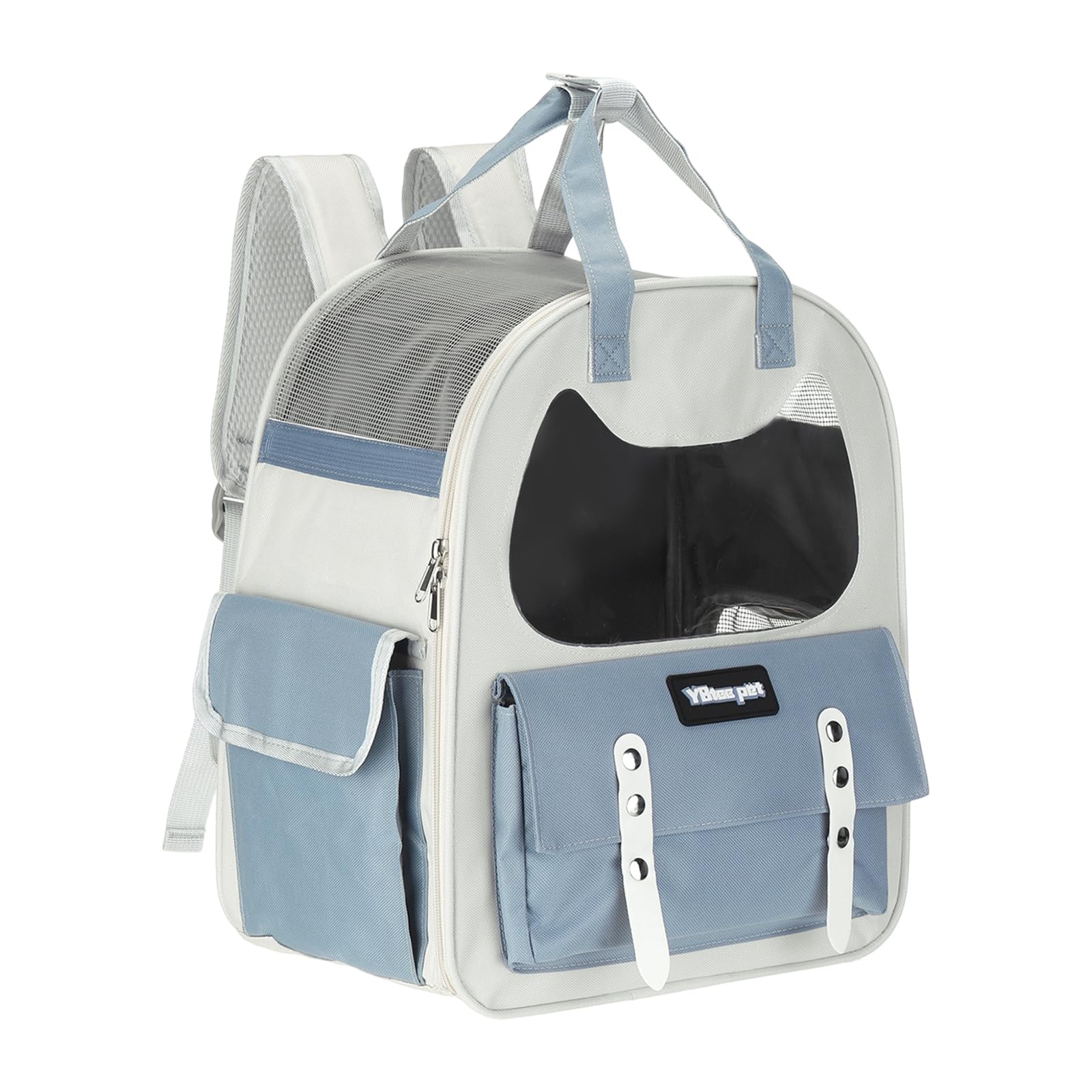 sourcing map Katzenrucksack, atmungsaktiv, Wanderrucksack, Reisetasche, Haustierzubehör für Katzen oder kleine Hunde, Welpen, geeignet für Wandern/Camping/Reisen (Blau, 30,5 x 20,3 x 35,6 cm)