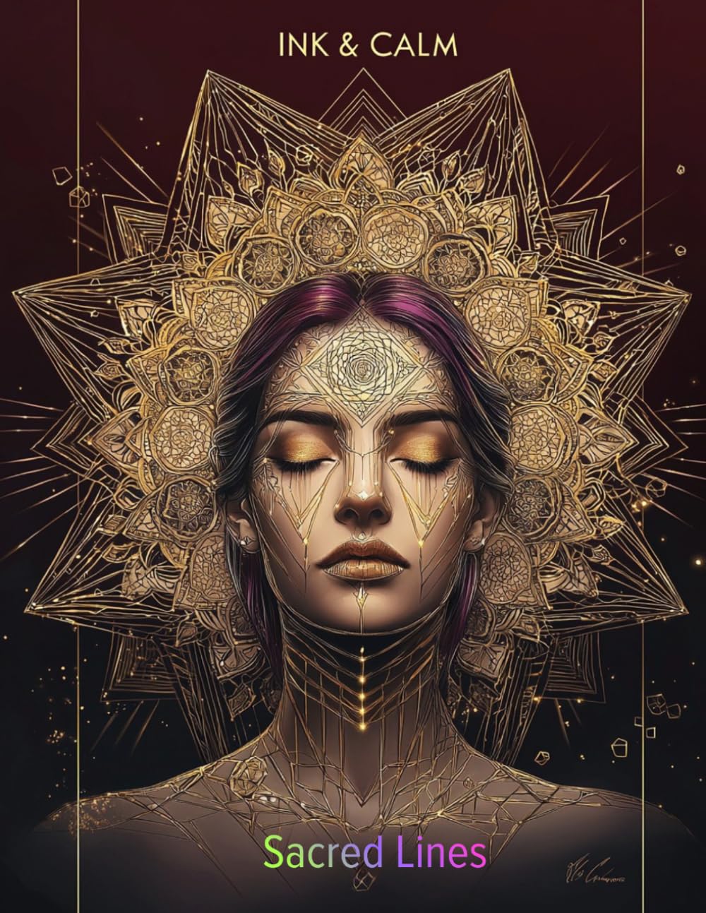 INK & CALM: Sacred Lines: Premium Adult Colouring Book of Mandalas, Sacred Geometry, Art Deco Patterns and Intricate Designs for Meditation, Stress ... (INK & CALM Premium Colouring Collection)