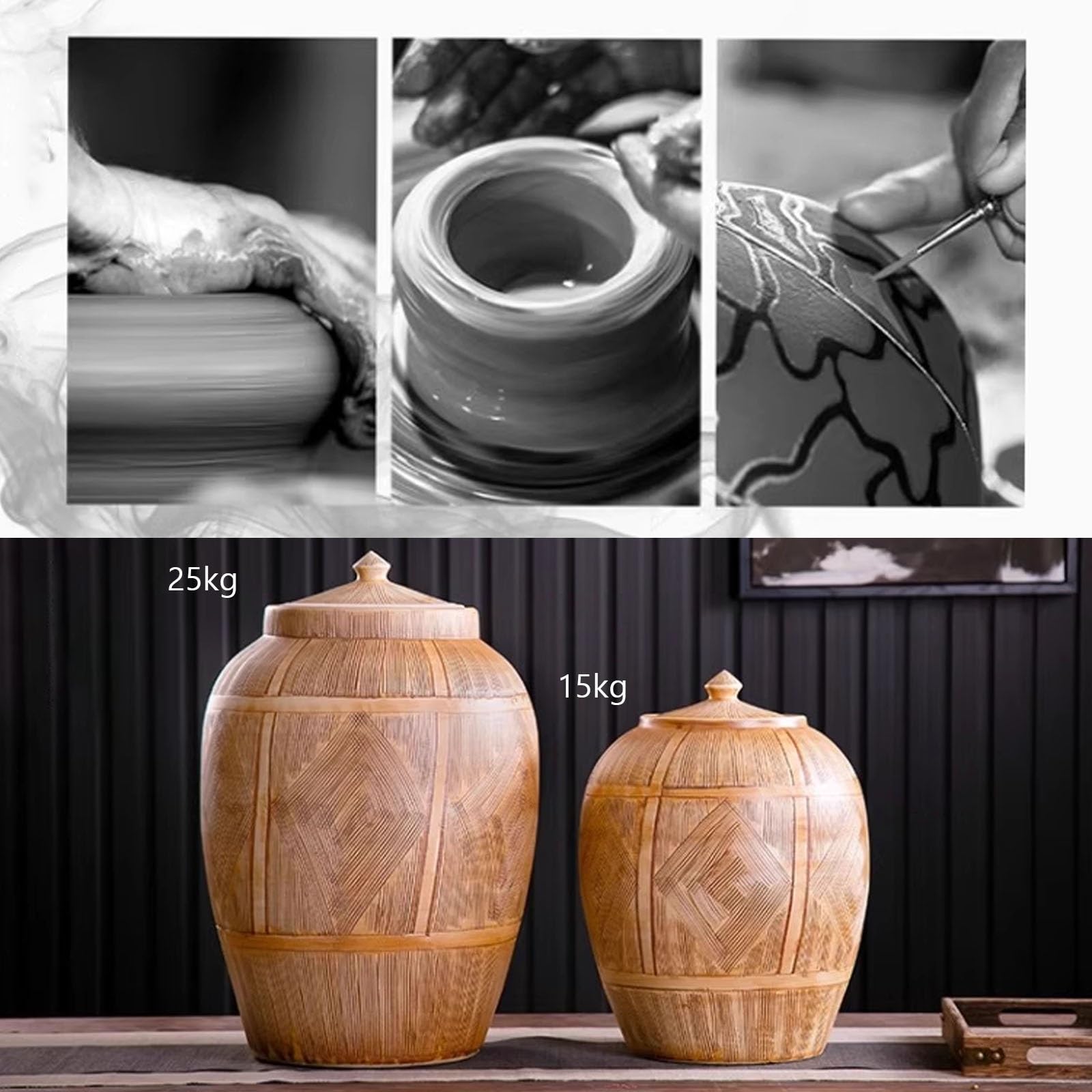 Ceramiczny słoik do przechowywania żywności z pokrywką, wszechstronny pojemnik na ryż, mąkę, płatki owsiane, kawę, herbatniki, orzechy i owoce kandyzowane