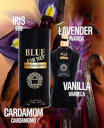 Miniatura 2 de META-BOSEM Juego de 3 piezas de colección de botellas tipo lata de colonia (azul para hombre, edición Ultra+Gold Edition+Ultra Noir), Eau de