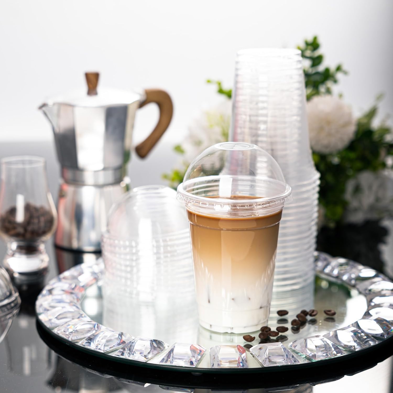 Lullaby 200Pack 16oz Clear Plastic Cups with Dome Lids, Disposable Smoothies Cups Suitable for Ice Cold Drinks Coffee Tea, Ideal for Parties, Holidays - Image 5
