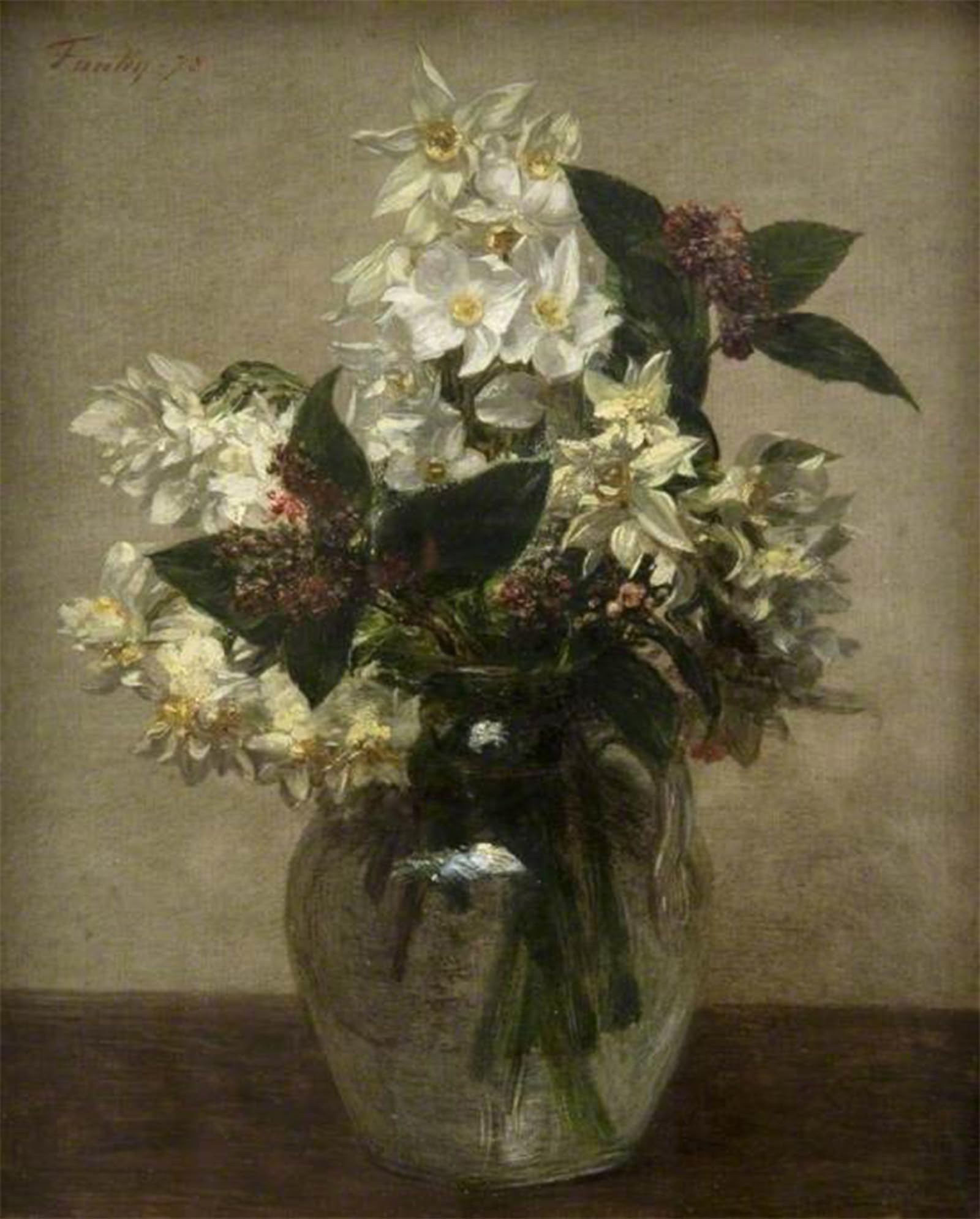 ARTXLXXBN Famous Print Painting Colorful Art Print Spring Flowers Henri Fantin-Latour Canvas Art Decorations for Home Decor 60x90cm