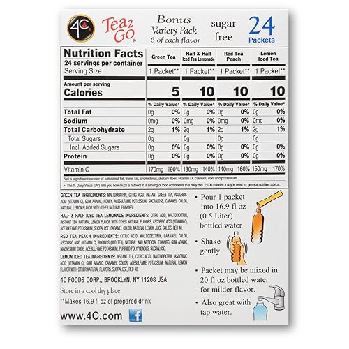 Miniatura 2 de 4C Totally Light Tea 2 Go Bonus - Mezcla de té helado, cajas de 24 unidades (paquete de 3)
