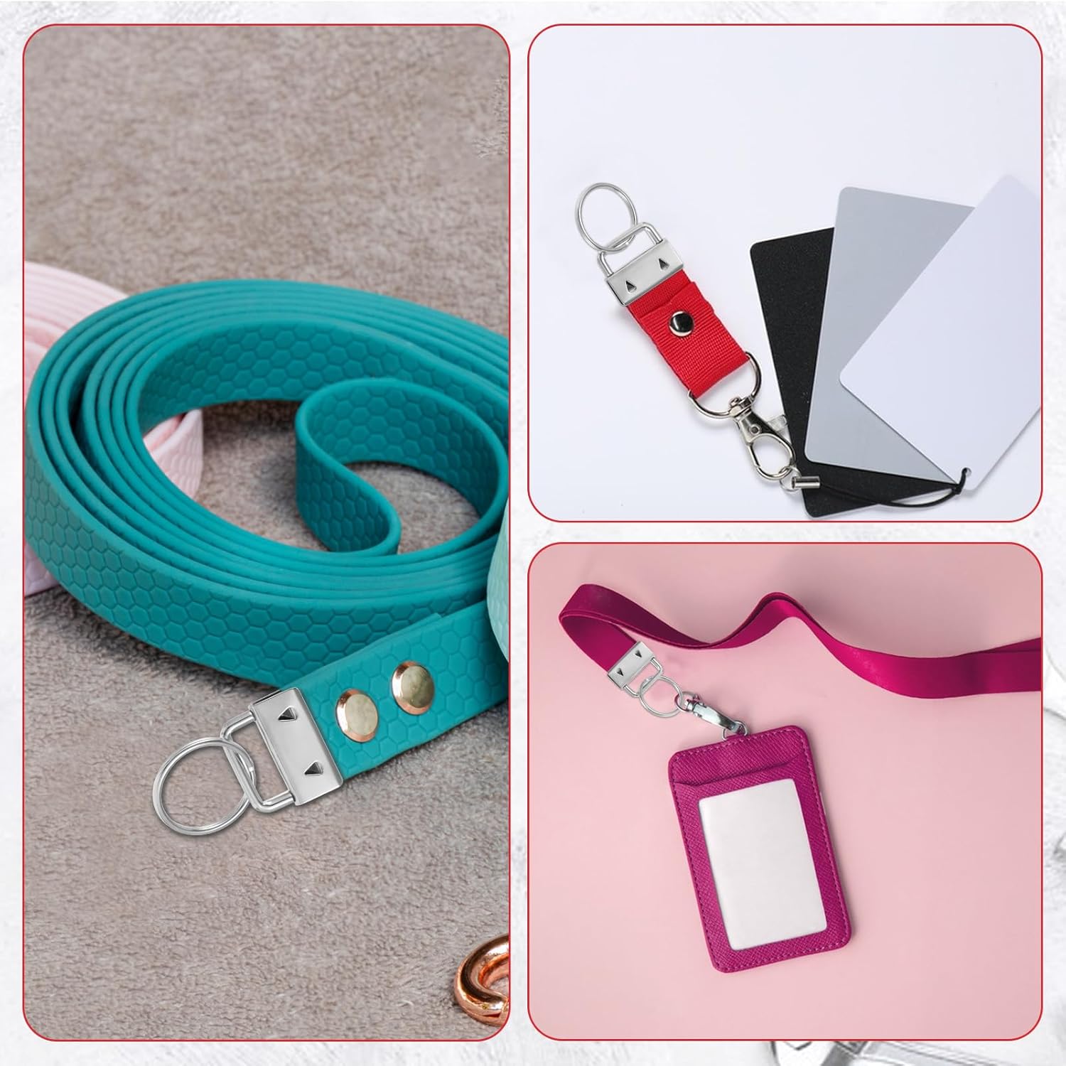 Keychain Hardware Set, 100Pcs Key Fob Hardware 1 Inch with Plier for Keychain And Wristlet Clamp Hardware Supplies