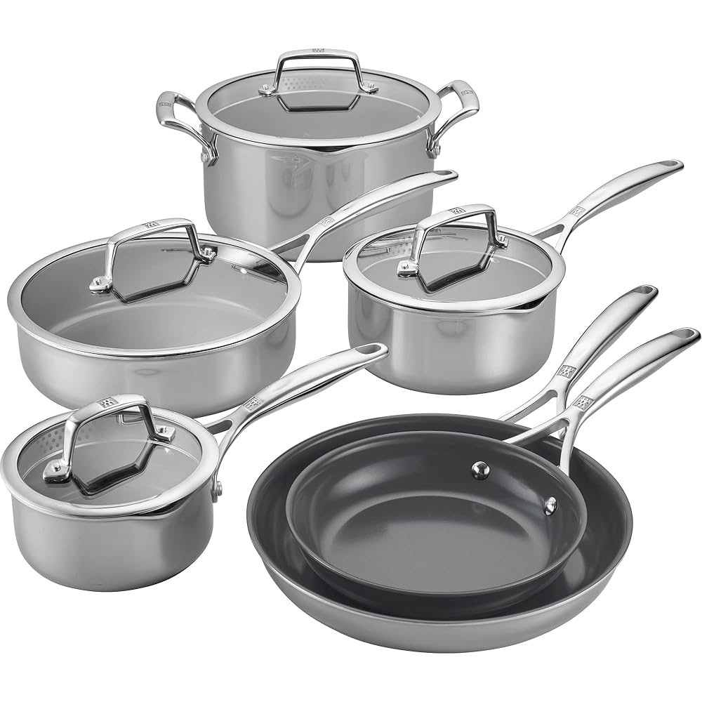 新品　未使用　ZWILLING COOKWARE SET 3点セット ZWILLING Energy Plus 10-pc Stainless Steel Ceramic Nonstick