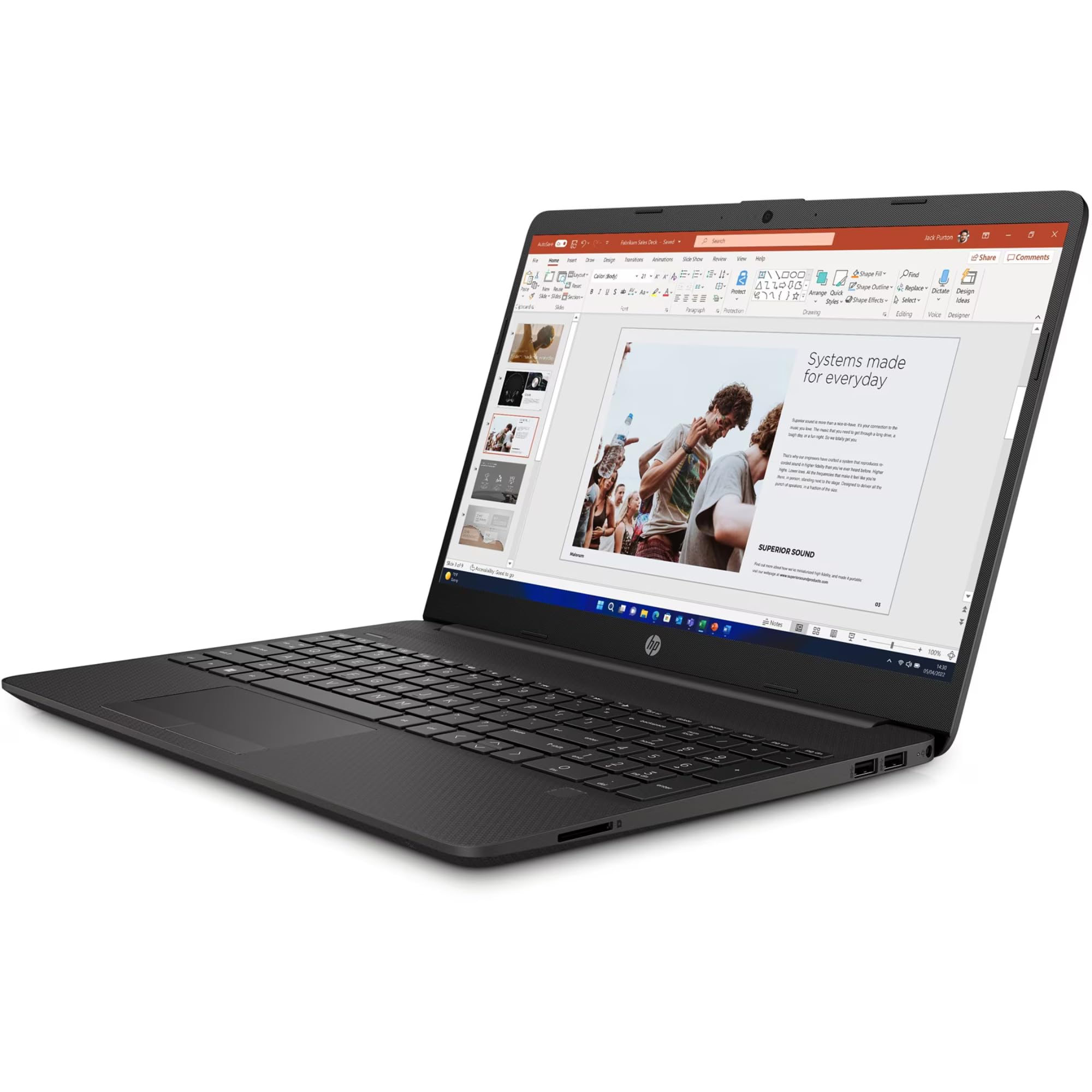 HP 250 G9, Notebook Computer Portatile, Intel N4500, Display HD da 15,6", Ram 16 Gb DDR4, SSD NVMe 512 Gb, W11 Pro, Libre Office Preconfigurato