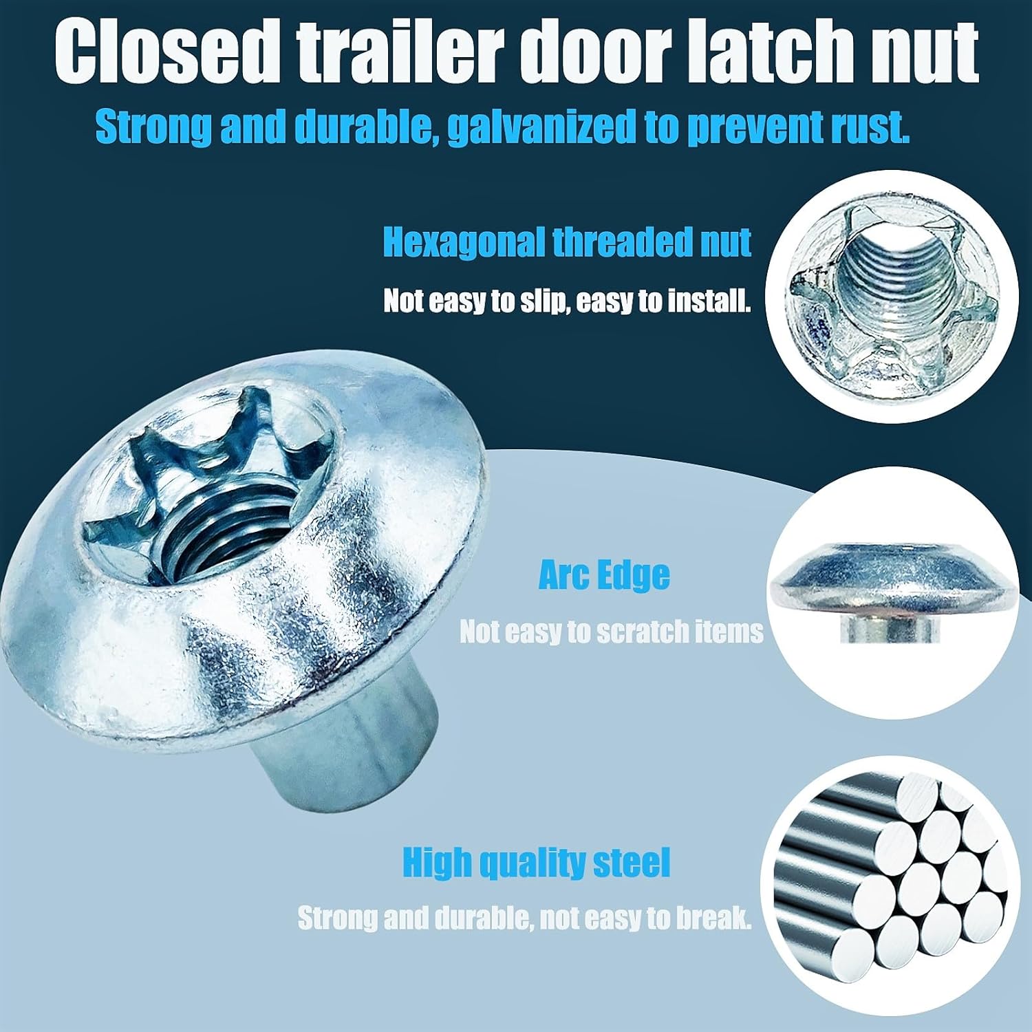 Fuoequl Trailer Hasp Bolt Kit for Trailer Cam Action Hasp (Trailer Hasp Bolt)