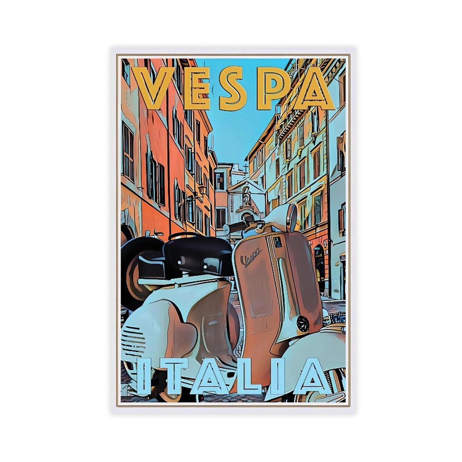 QNVJQKDSI Italian VESPA Travel Vintage Canvas Poster Wall Art Decor Print Picture Paintings for Living Room Bedroom Decoration 20" L X 30" W