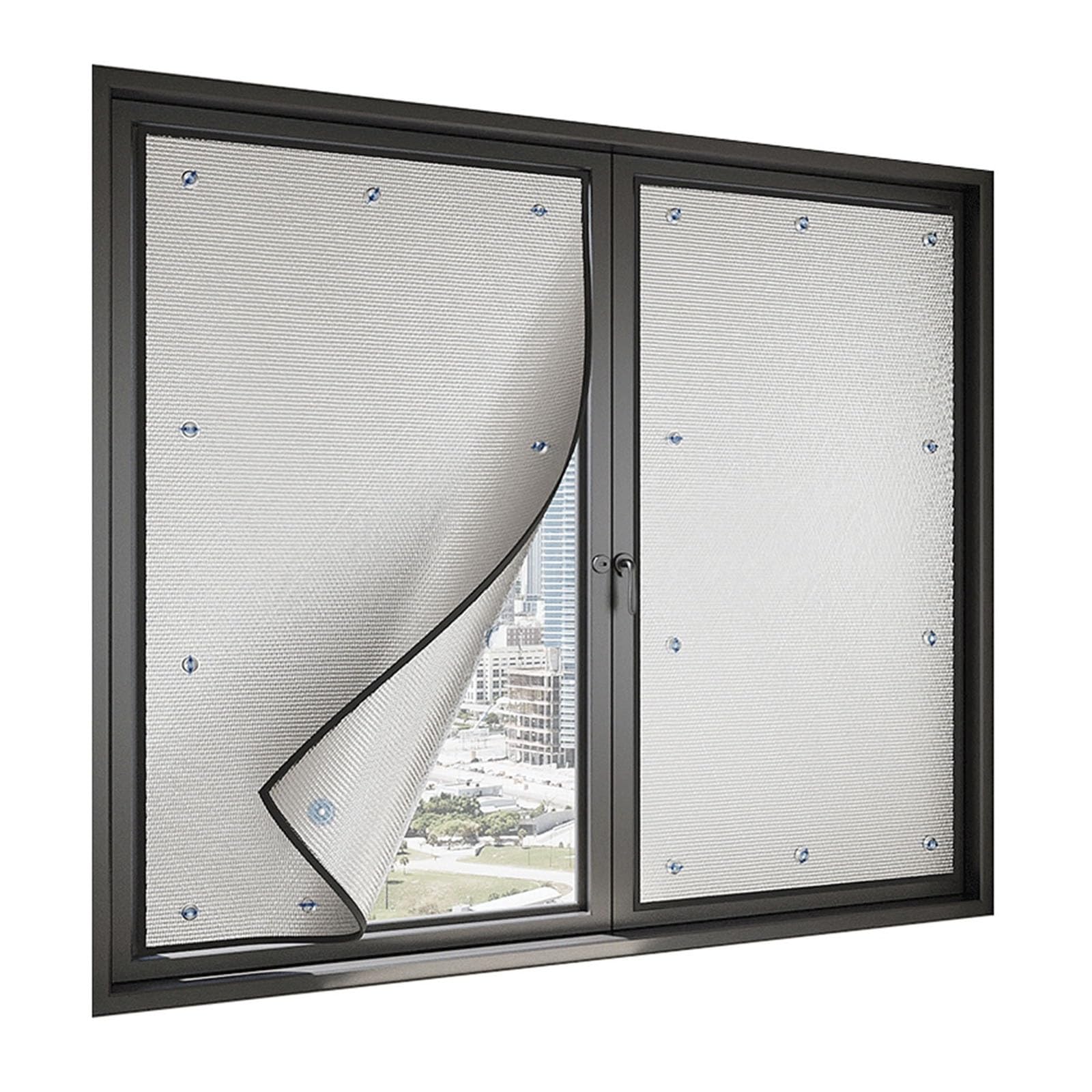 Generic Thermal Insulation Window Film, Aluminum Foil Insulation, Privacy, Heat Shield, Anti UV, 7mm Thick, Custom Size