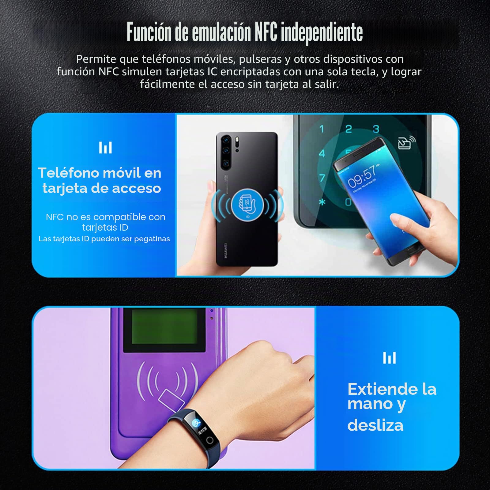 Copiadora RFID, identificación de múltiples Frecuencias de Mano, Lector de Tarjetas IC, Escritor, copiadora, Llave de Tarjeta Inteligente con Llavero de identificación de 125 kh (Tarjeta HID)