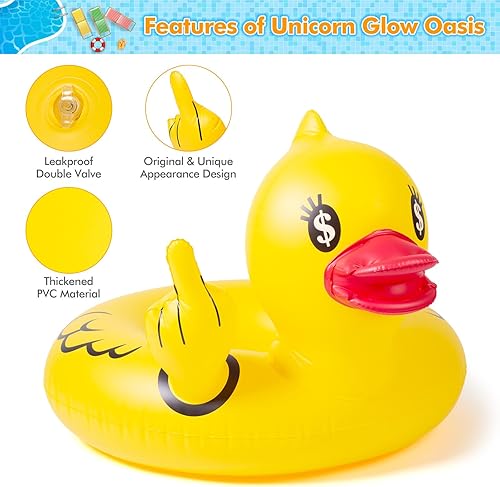 Miniatura 3 de Float Joy Divertidos flotadores inflables para piscina de pato para adultos, flotadores de pato de goma mejorados para piscina, lago, flotadores