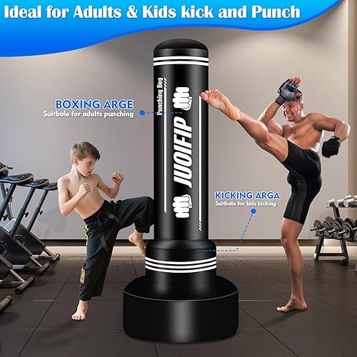 Miniatura 2 de Saco de boxeo independiente con soporte, bolsa de kickboxing de pie para hombres, boxeo pesado para adultos y adolescentes, adecuado para artes