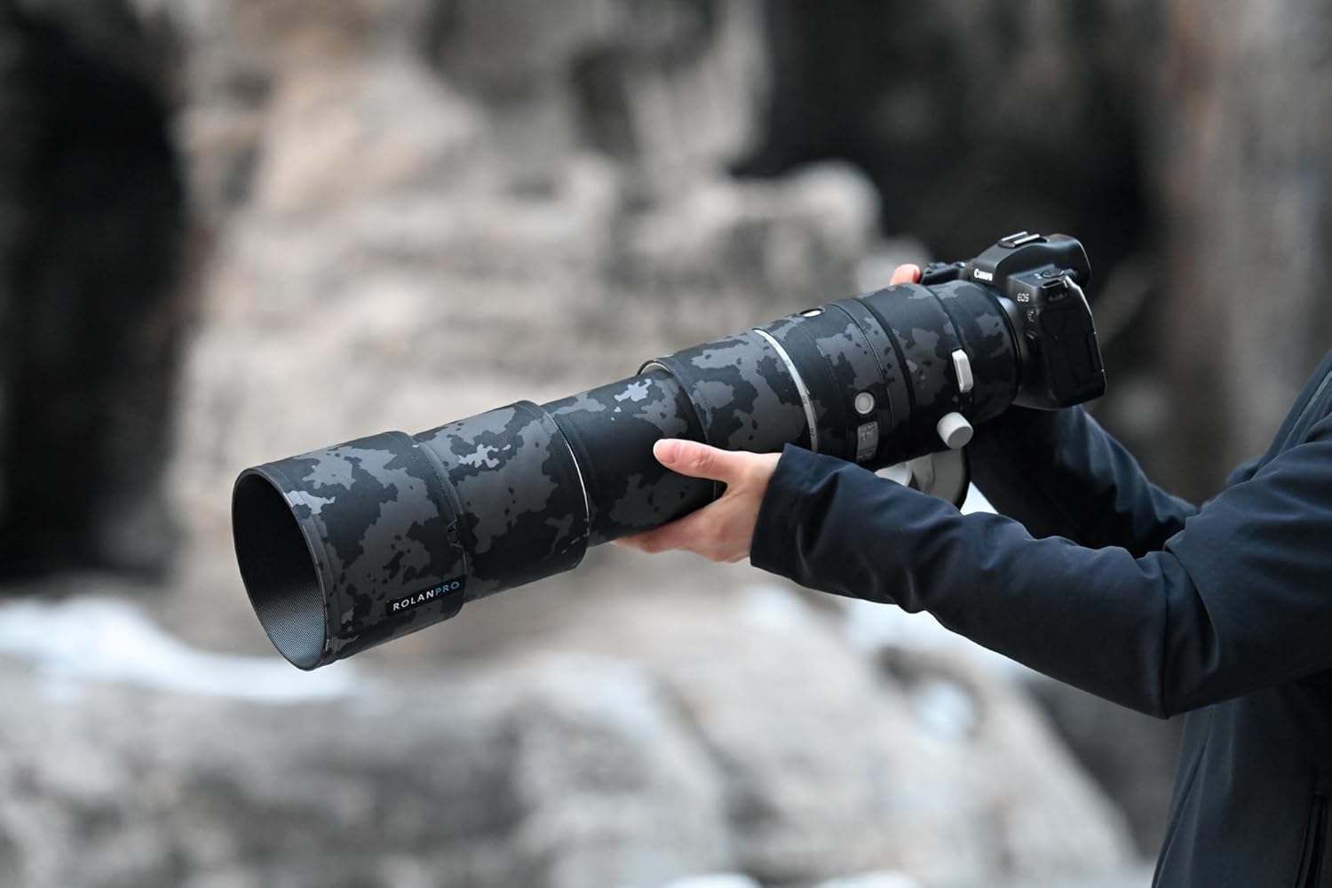 ROLANPRO Waterproof Lens Cover for Canon RF 200-800mm F6.3-9 is USM Camouflage Rain Cover-#18 Dark Camouflage Waterproof