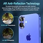 iVoler 4-Pack Camera Lens Protector for iPhone 17 / iPhone 16 / iPhone 16 Plus Screen Protector Tempered Glass, Case Friendly, Anti-Scratch, Easy Installation, HD Clear