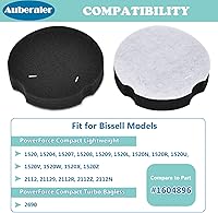 Vista 2 de Paquete de 6 filtros Auberaler de repuesto para aspiradora Bissell Powerforce Compact Lightweight Vertical 1520 2112, Bissel Turbo sin bolsa 2690