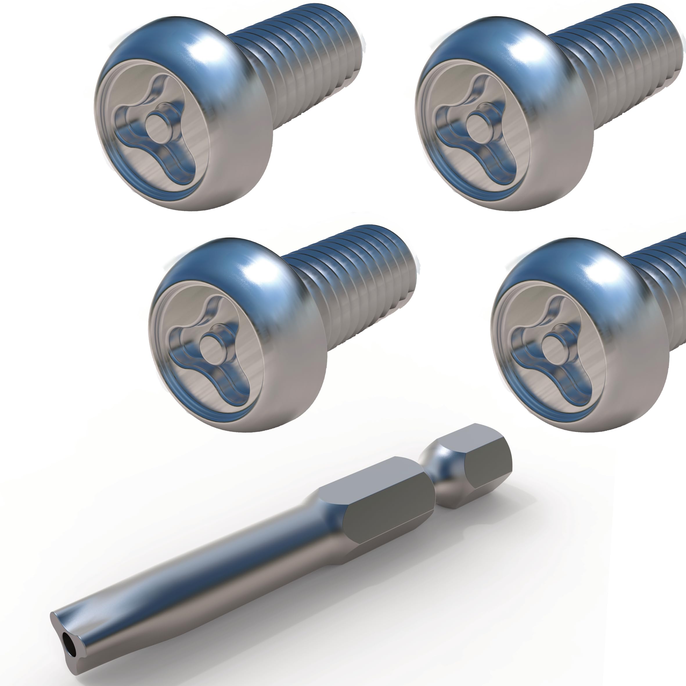 Y-Torx - Viti di sicurezza in acciaio inox, viti a testa bombata con foro speciale, Torx con viti, con punta, V2A, anti-furto, anti-manomissione M4, M5, M6