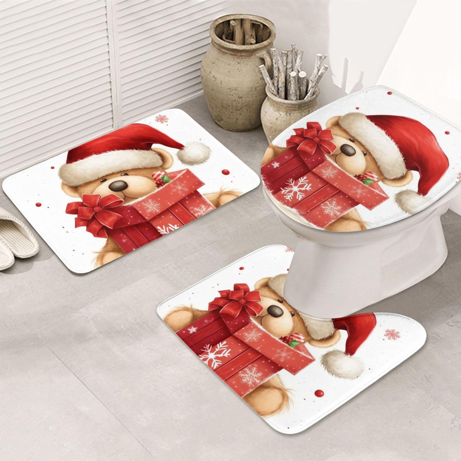 Tapis de salle de bain antidérapants pour abattant de toilettes et sol de cuisine