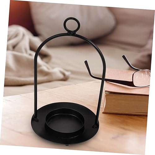Miniatura 6 de GANAZONO Portavelas de hierro forjado portátil, 2 unidades, decoraciones para salas de casa, decoración de acento negro, regalos de casa, placa de
