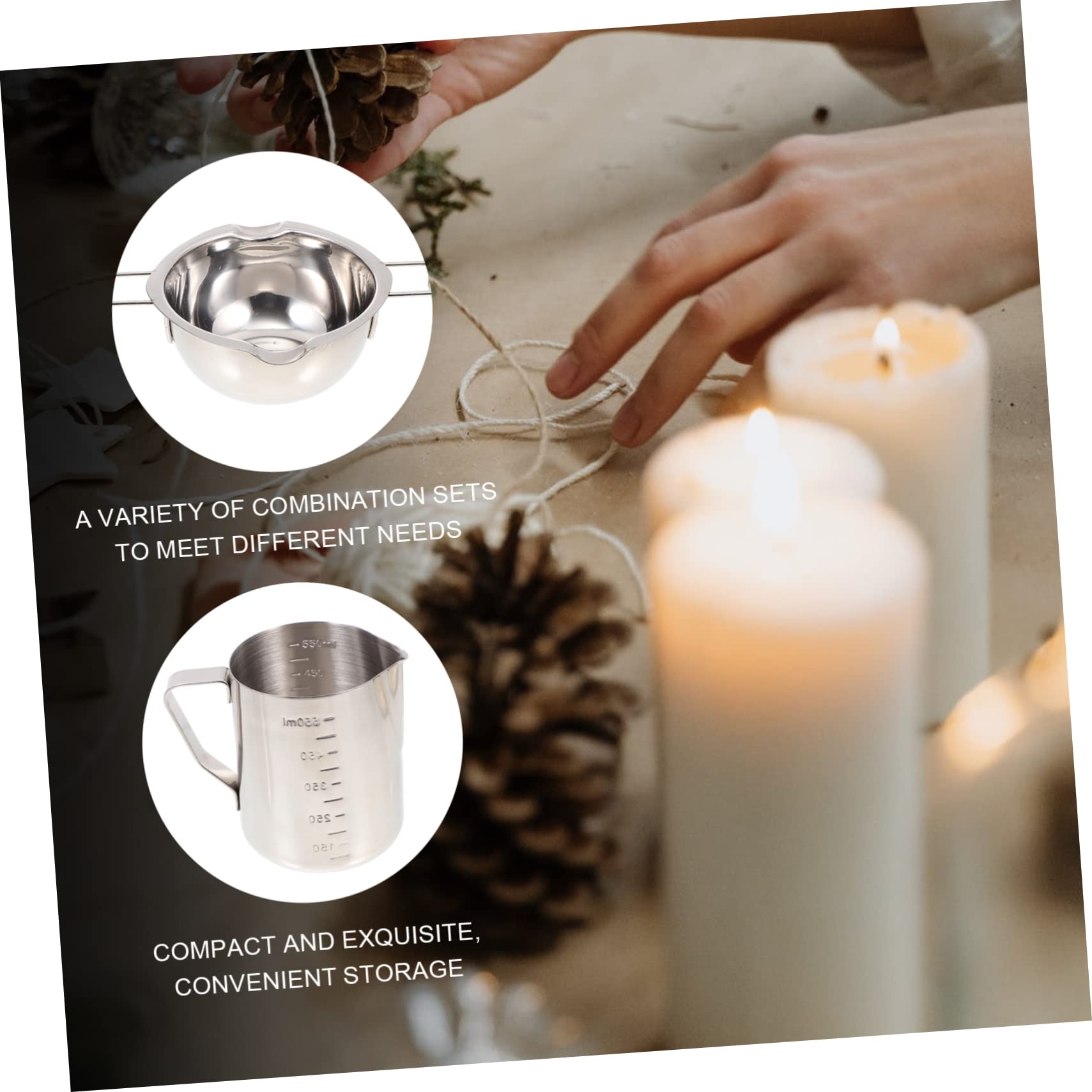 LOLIPPYY Kit Para Hacer Velas Aromáticas Herramientas Manuales Acero Inoxidable 1 Unidad Materiales Bricolaje Caseros Adultos y Niños Uso Artesanal Diy