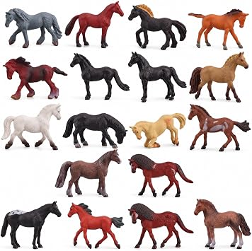 18PCS Mini Horse Figures, Realistic Animal Figurines for Learning & Display