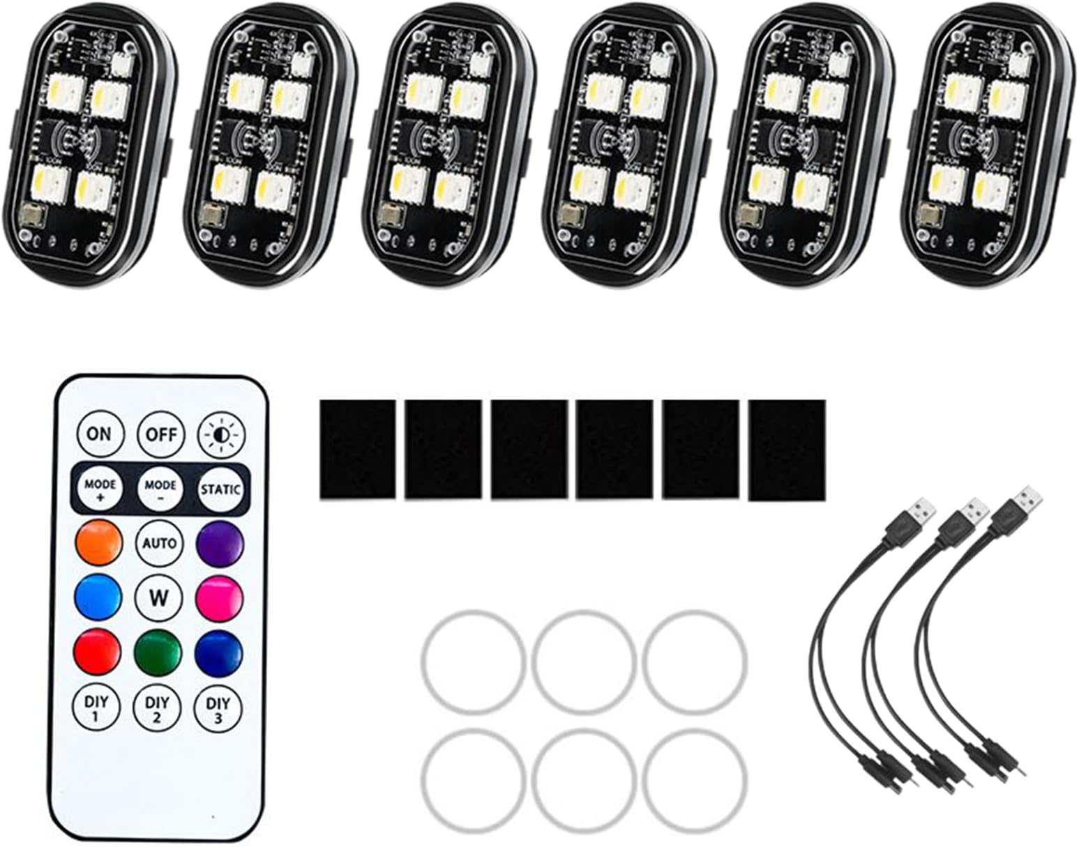 Car Strobe Light | Cordless Drone Lamp,8-Color Remote Control Warning LED for Scooter Aircraft Bike Trailer Stroller Truck Tailgate Dirtbike Drone