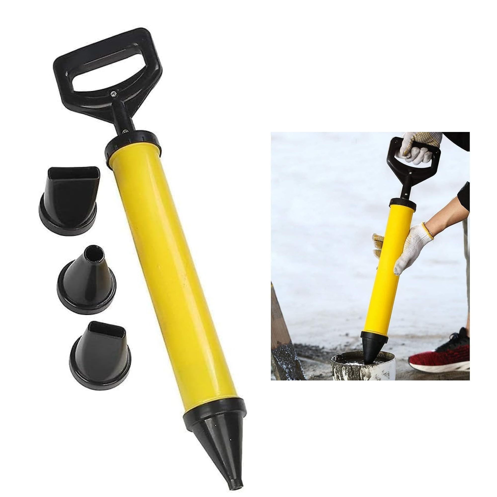 Mortar Gun Set 4 Nozzle Brick Pointing Grouting Cement Caulking Gun Professional Tool Mortar Grouting Pump