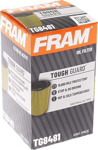 Miniatura 5 de FRAM Filtro de aceite de repuesto Tough Guard TG8481 con SureGrip, diseñado para cambios de aceite convencionales y sintéticos de flujo completo a