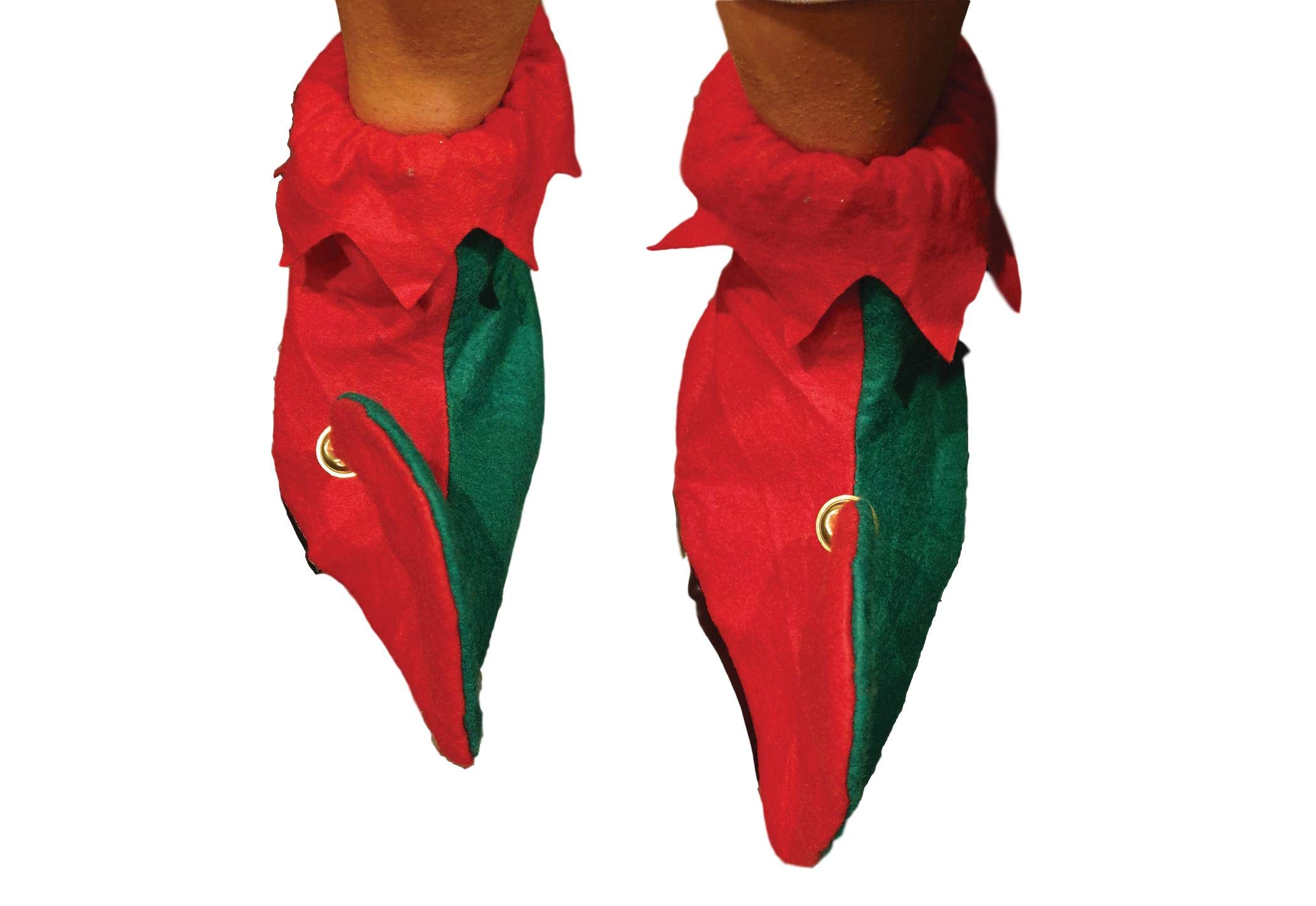 Henbrandt Women's Green,Red 31Cm Elf Shoes With Bells - Elf Dress Up - Christmas Fancy Dress (Dp48)