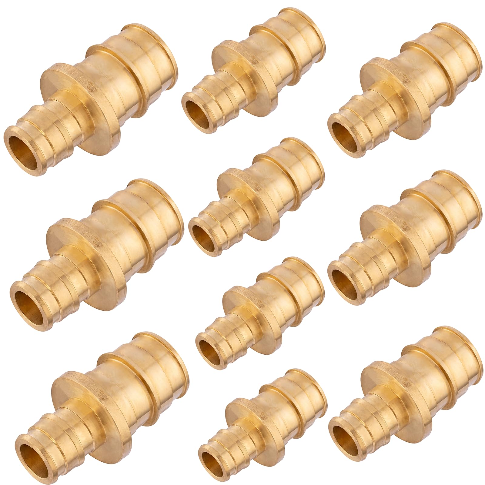 Accesorios de expansión PEX-A de 1/2 x 3/4 pulgadas, acoplamiento de latón F1960 Pex-a, accesorios de expansión PEX acoplamiento recto para tubos Pex A (paquete de 10)