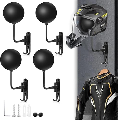 Soporte de pared para casco de motocicleta, rotación de 180 grados, soporte de metal para casco de bicicleta, soporte de exhibición para casco de