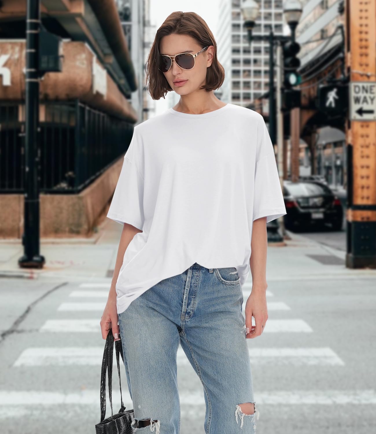 BAMBOO COOL Womens Oversized T Shirts Short Sleeve Tees Loose Fit Tops for Ladies Trendy Clothes - Image 3