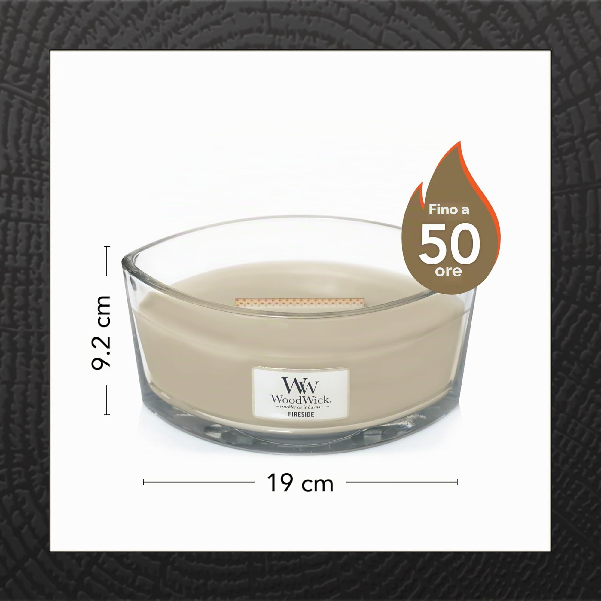 WoodWick candela profumata in confezione regalo | Candela Fireside a ellisse con stoppino scoppiettante | Fino a 50 ore di durata | Regali per donne