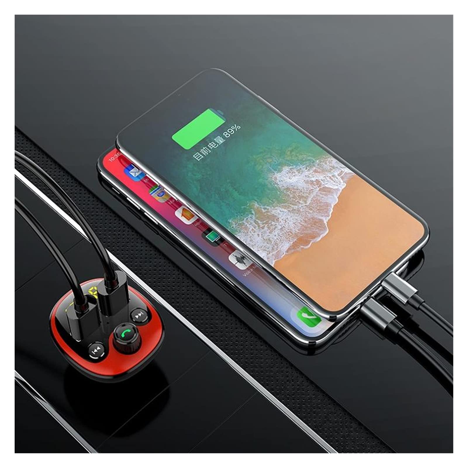 Adaptateur Audio Bluetooth Musique Mains Libres Ovale MP3 Joueur Voiture Bluetooth FÉMININ Modulateur de transmetteur FM Dual USB2.0 Chargeur Bluetooth Voe Transter Car